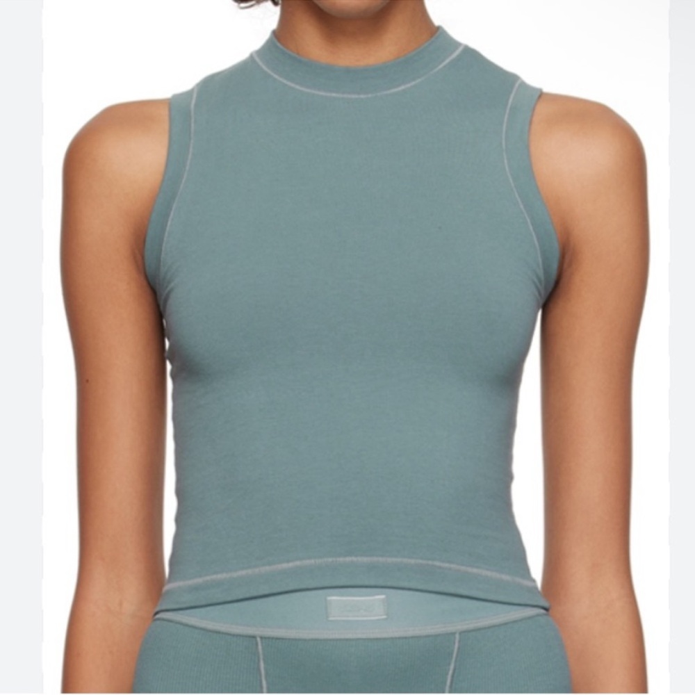 NWT Skims Cotton Jersey Mock Neck Tank Top
 | Size S | Color Kyanite